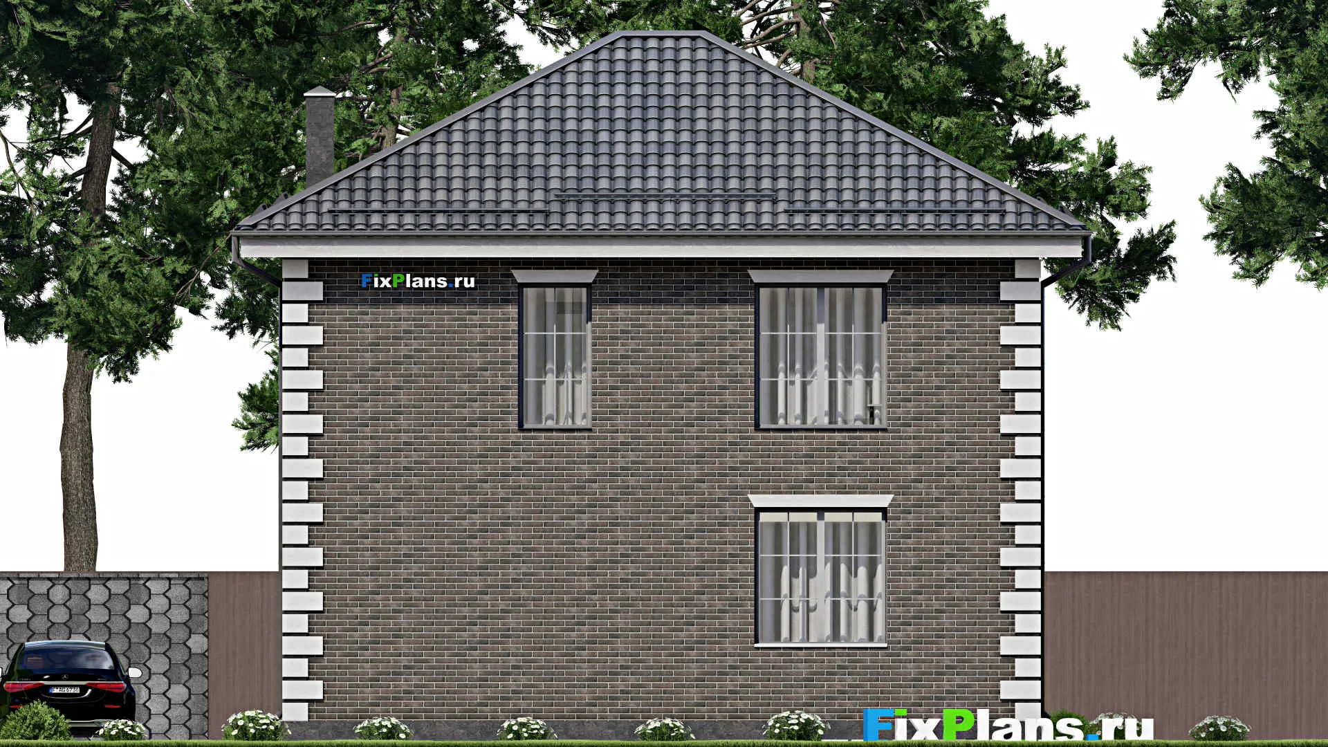 F-7505 - Проект двухэтажного дома 9 на 11, площадью 130 м² с 3 спальнями