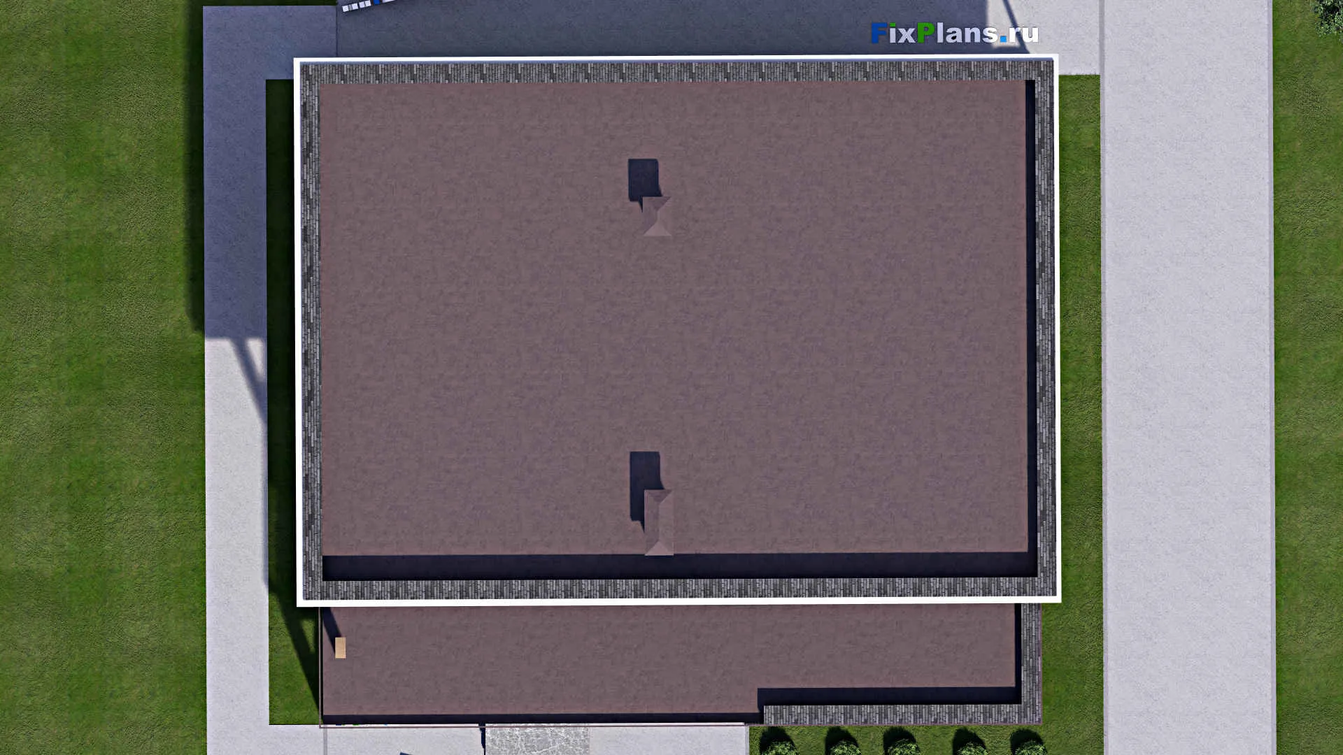 F-14651 - Проект двухэтажного дома 16 на 18, площадью 410 м² с террасой, балконом, гаражом на 2 машины и 4 спальнями