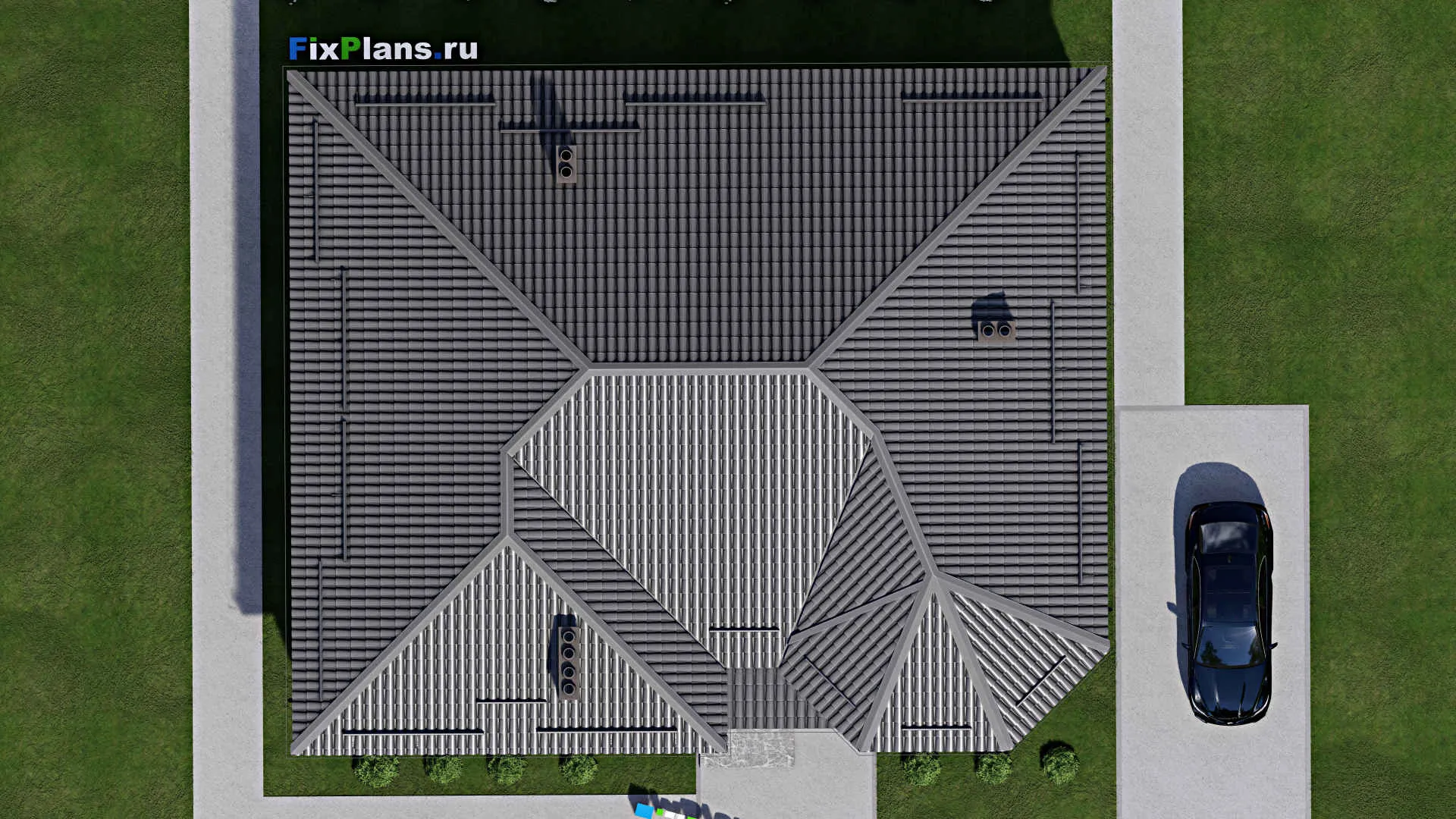 F-3248 - Проект одноэтажного дома 14 на 17, площадью 170 м² с 3 спальнями