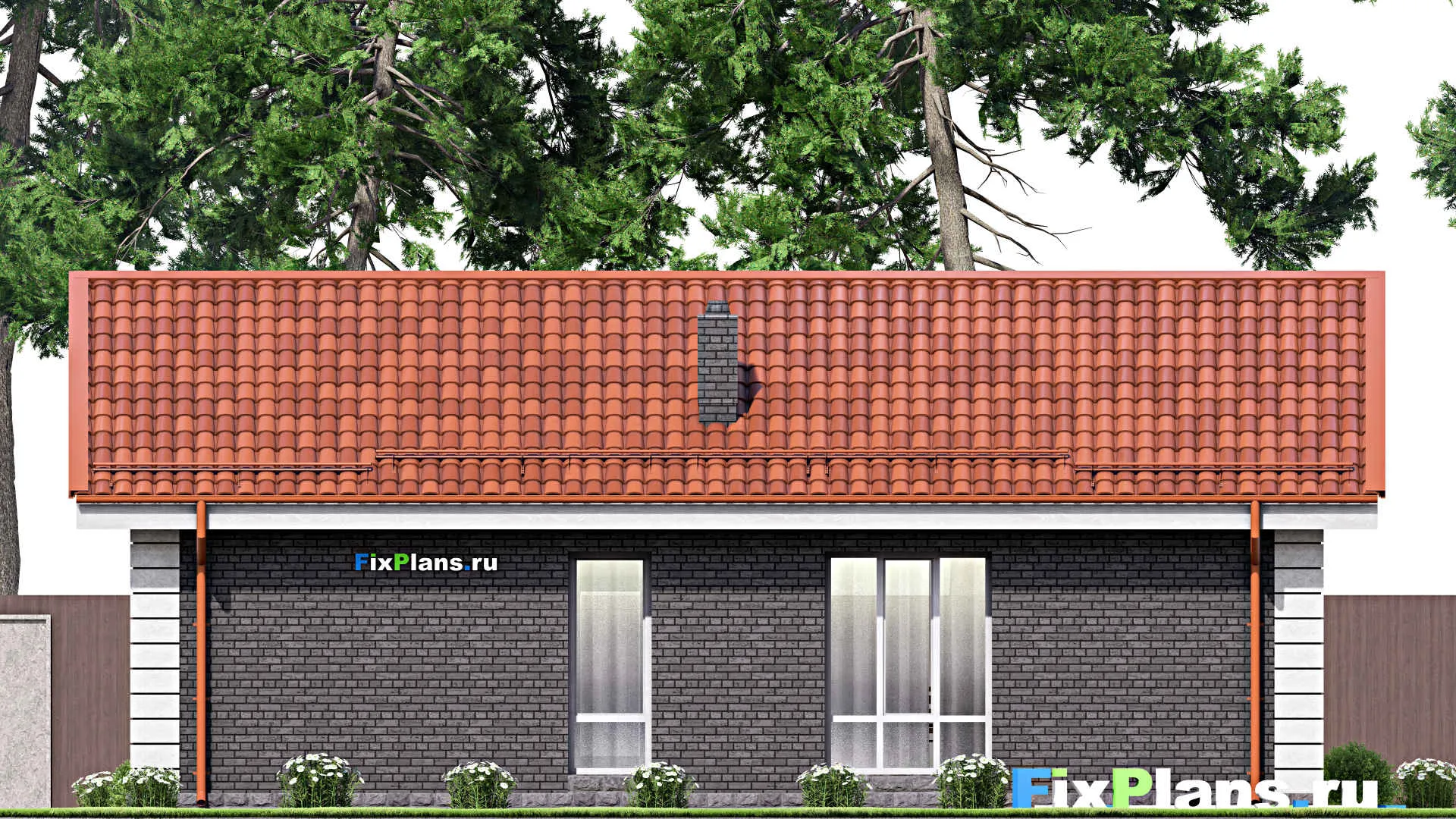 F-15497 - Проект бани 7 на 13, площадью 60 м² с комнатой отдыха, санузлом и спальней