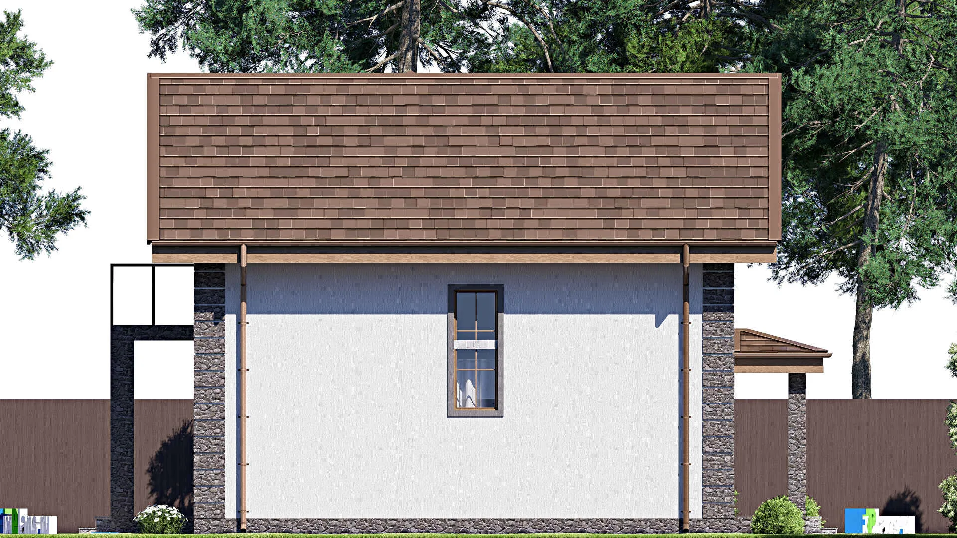 F-18431 - Планы дома с мансардой 9 на 12, площадью 100 м² с террасой, балконом и 4 спальнями