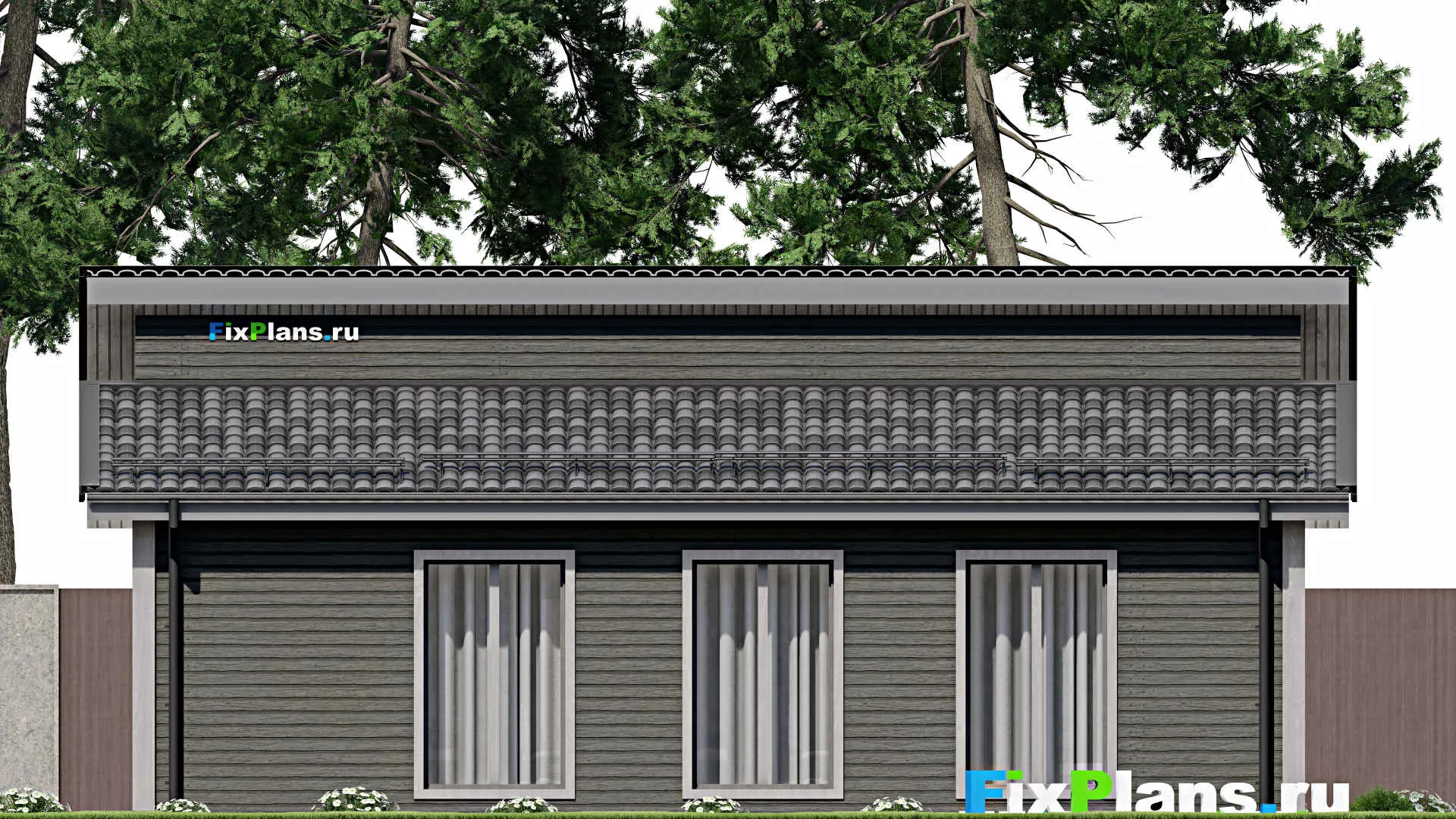 F-7001 - Проект одноэтажного дома 10 на 12, площадью 90 м² с 3 спальнями