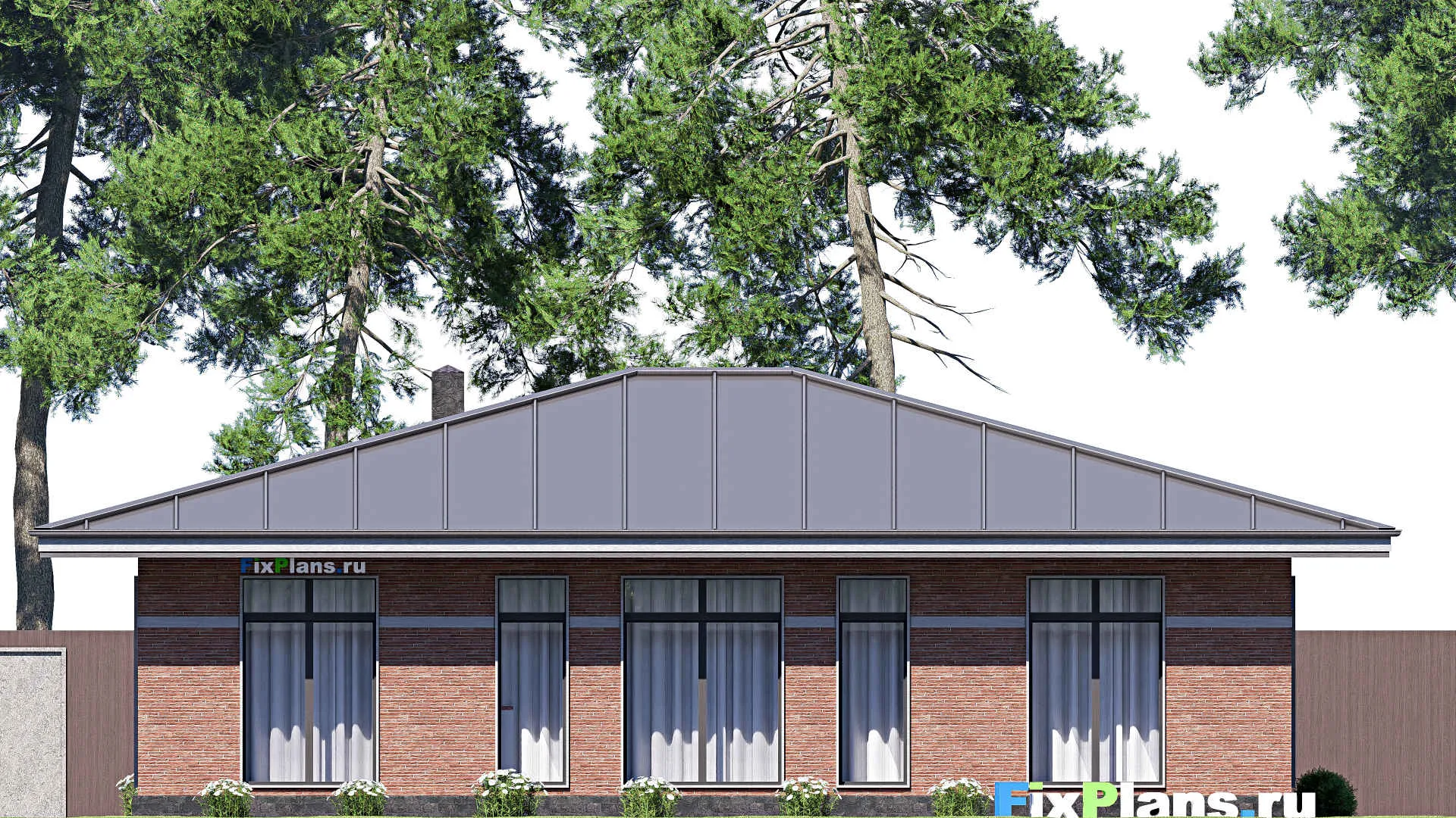 F-19097 - Проект одноэтажного дома 15 на 16, площадью 150 м² с 3 спальнями