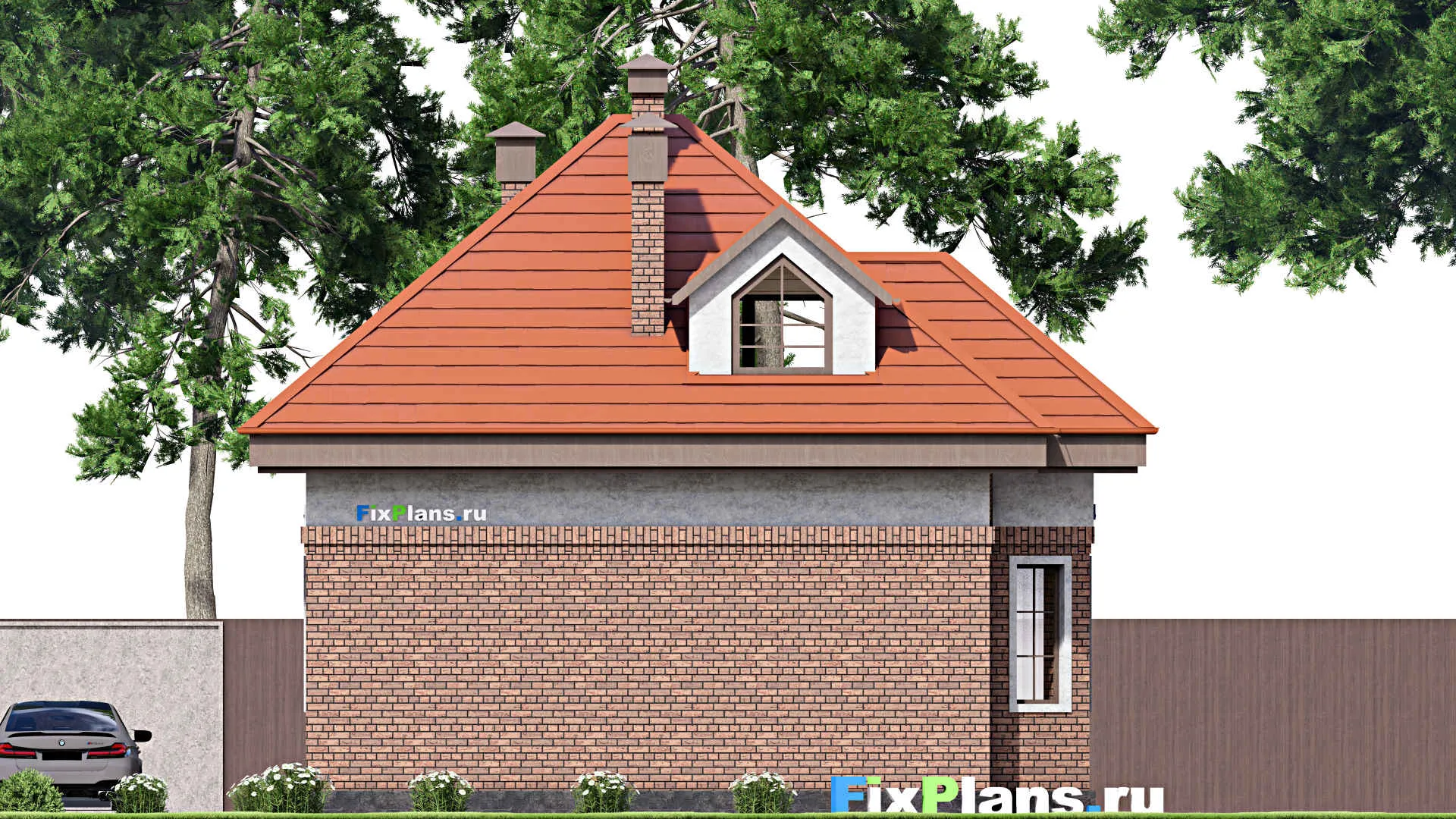 F-15362 - Проект дома с мансардой 9 на 10, площадью 90 м² с 1 спальнями