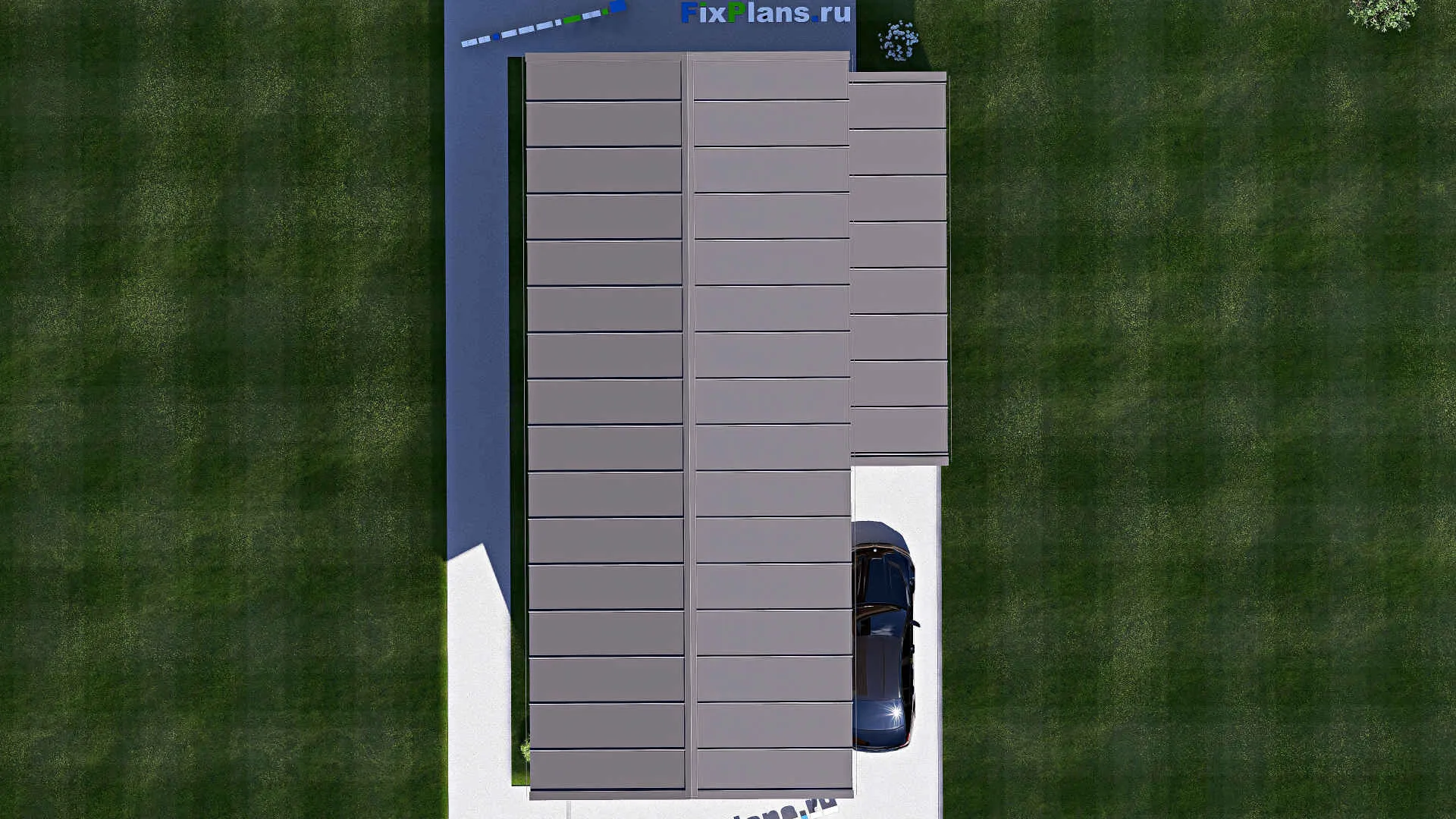 F-17495 - Проект двухэтажного дома 6 на 17, площадью 150 м² с террасой, балконом и 3 спальнями