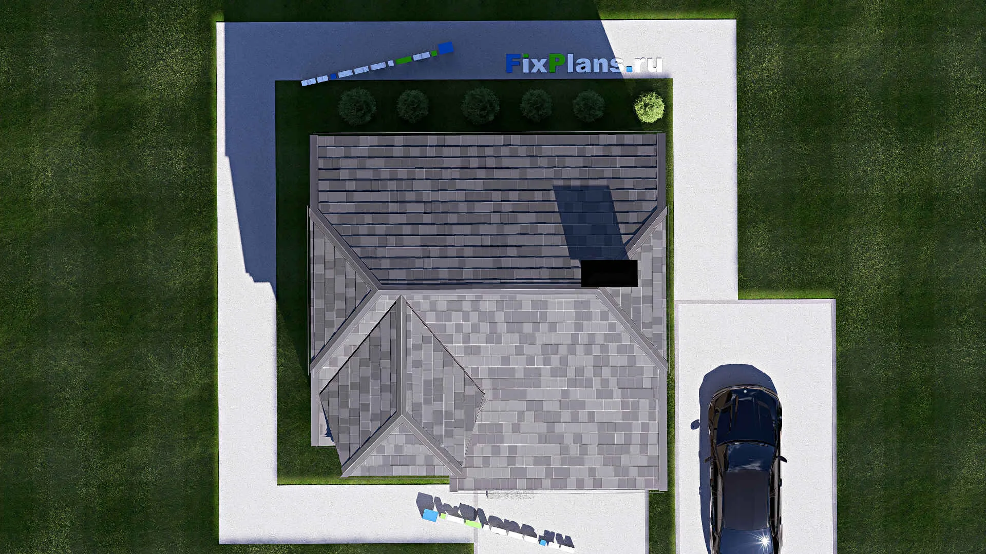 F-17477 - Проект дома с мансардой 9 на 9, площадью 90 м² с 4 спальнями