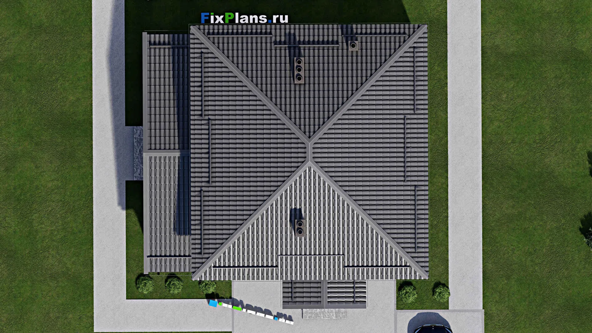 F-4274 - Проект двухэтажного дома 10 на 11, площадью 180 м² с террасой и 5 спальнями