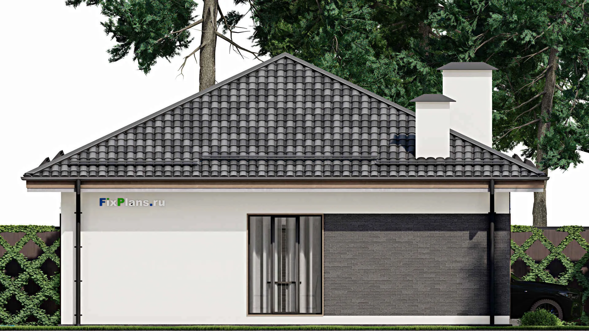 F-6533 - Проект одноэтажного дома 11 на 14, площадью 120 м² с 3 спальнями