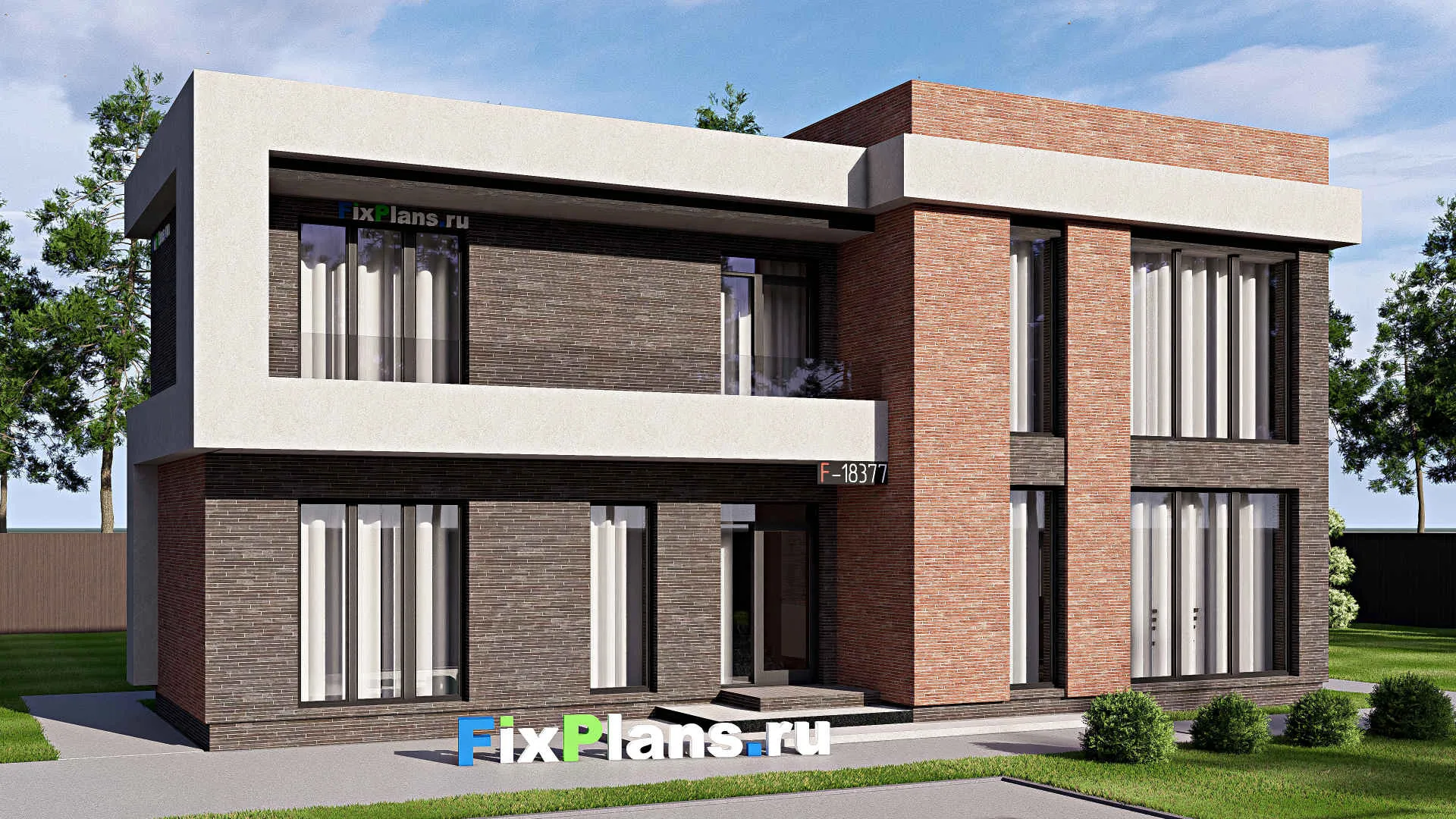 F-18377 - Проект двухэтажного дома 7 на 15, площадью 130 м² с балконом и 4 спальнями