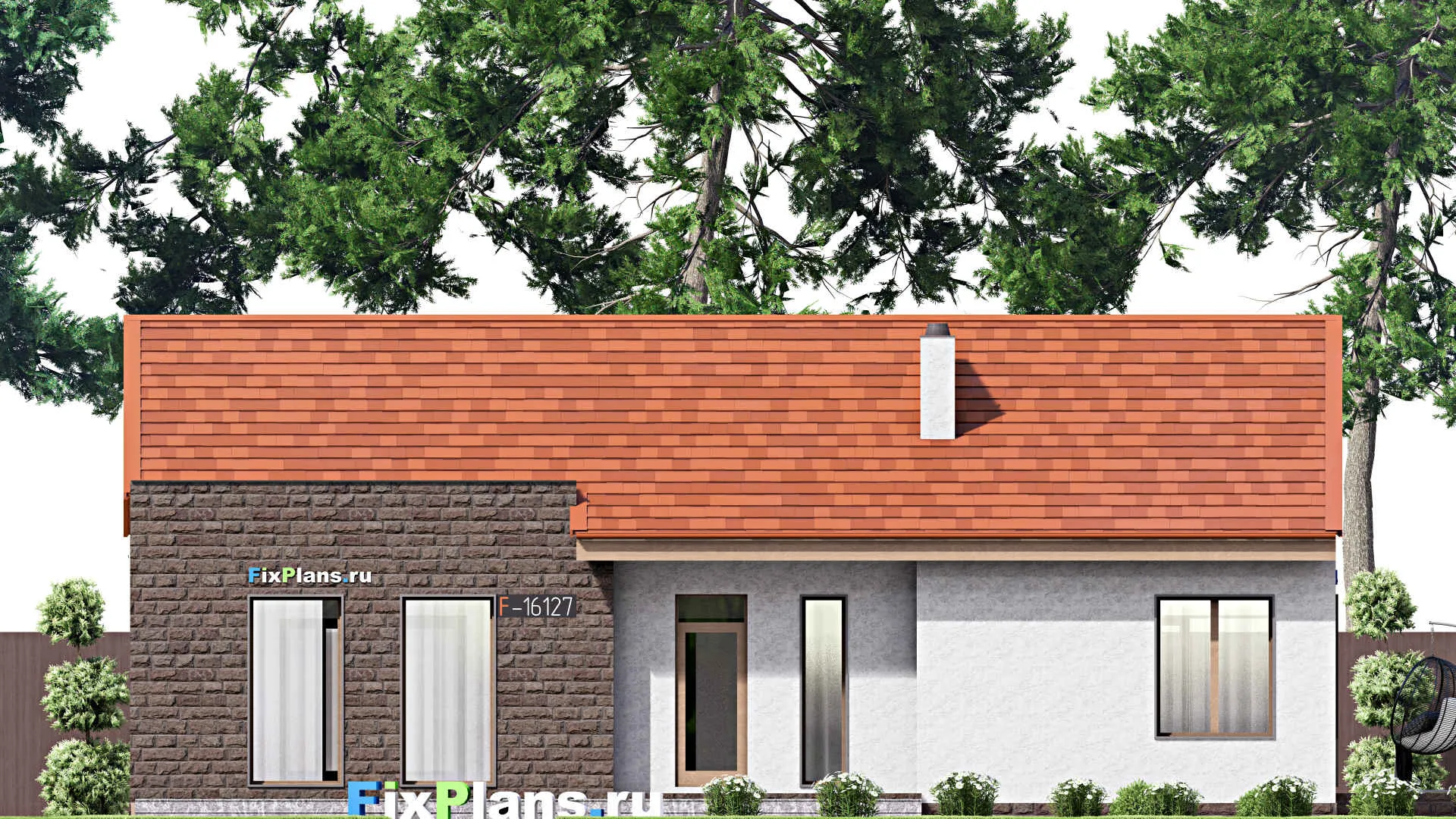 F-16127 - Проект дома с мансардой 15 на 18, площадью 200 м² с террасой и 4 спальнями