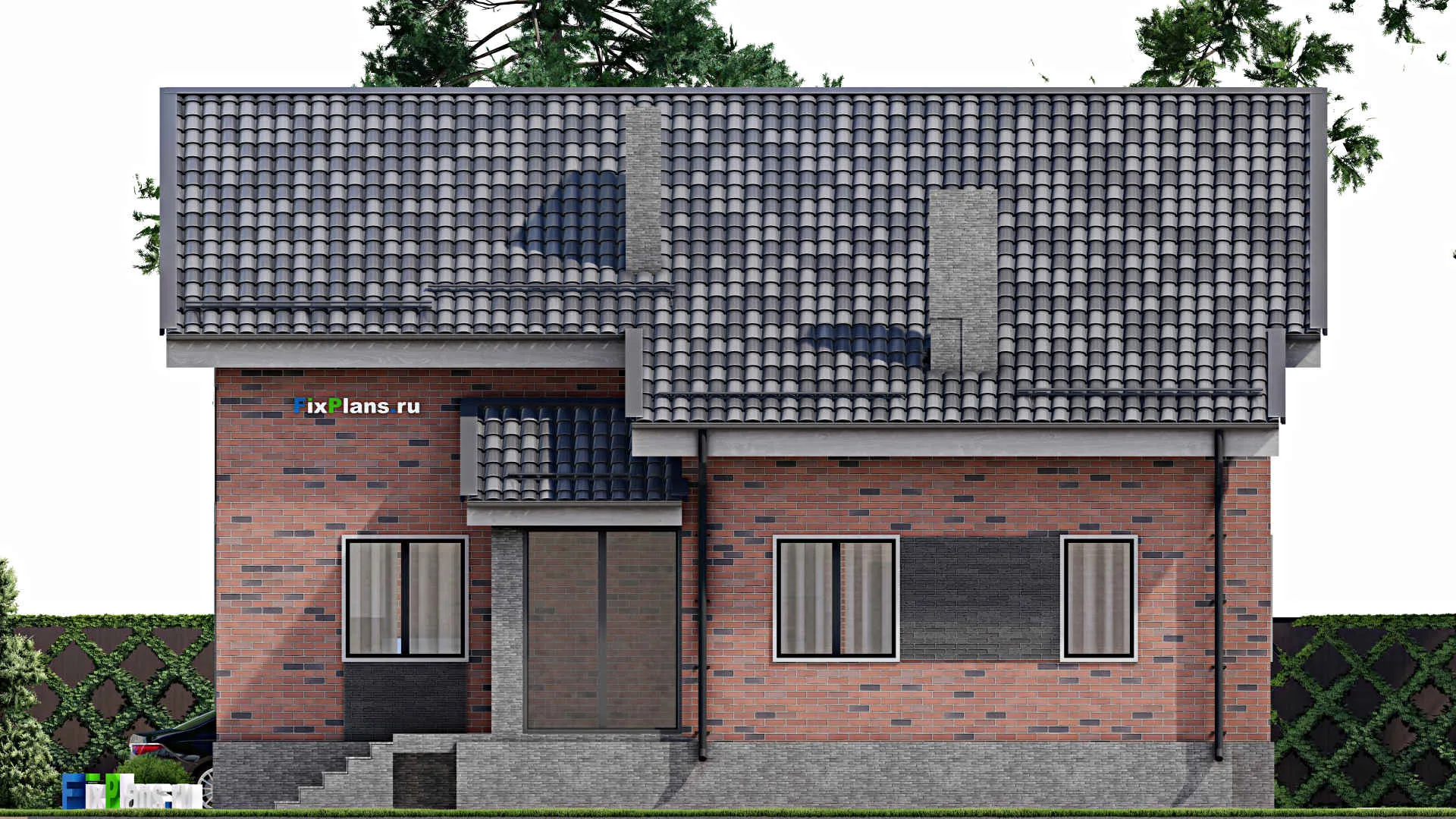 F-2834 - Проект дома с мансардой 11 на 13, площадью 150 м² с 4 спальнями