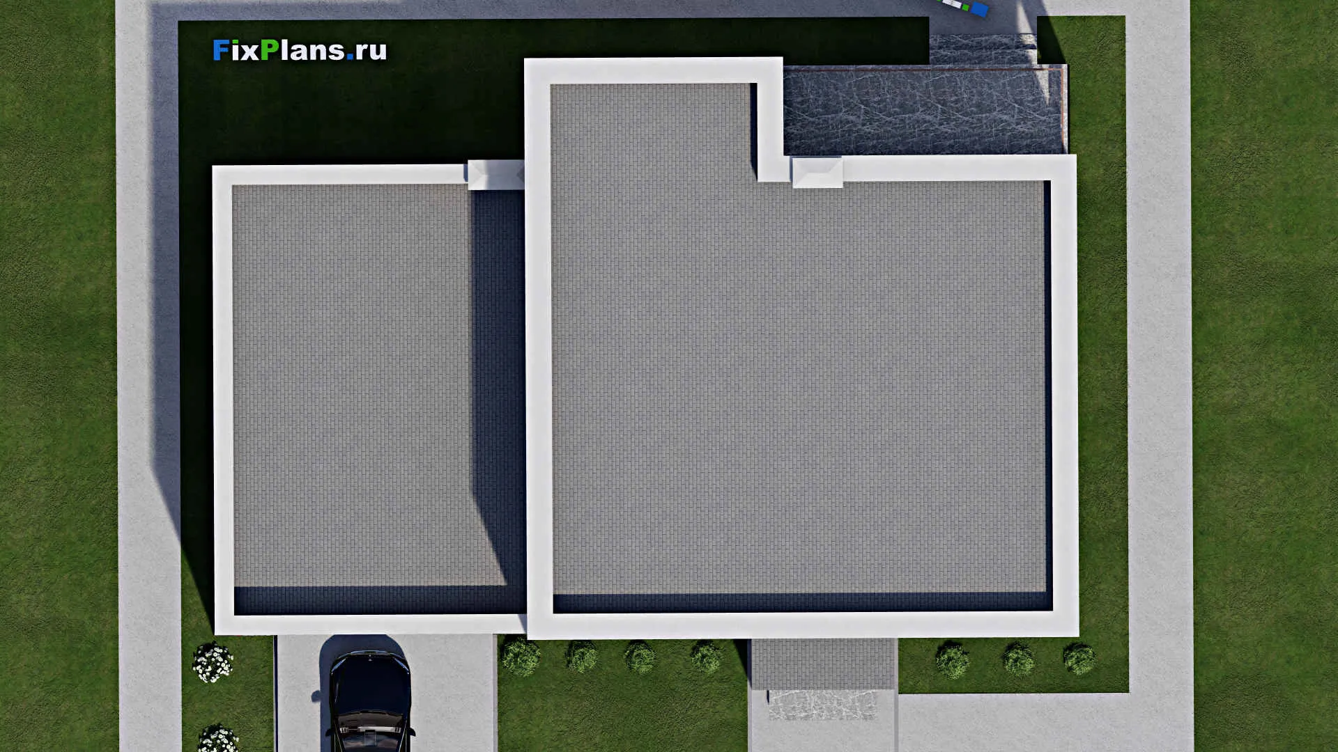 F-7145 - Проект двухэтажного дома 15 на 20, площадью 340 м² с балконом, гаражом на 2 машины и 4 спальнями