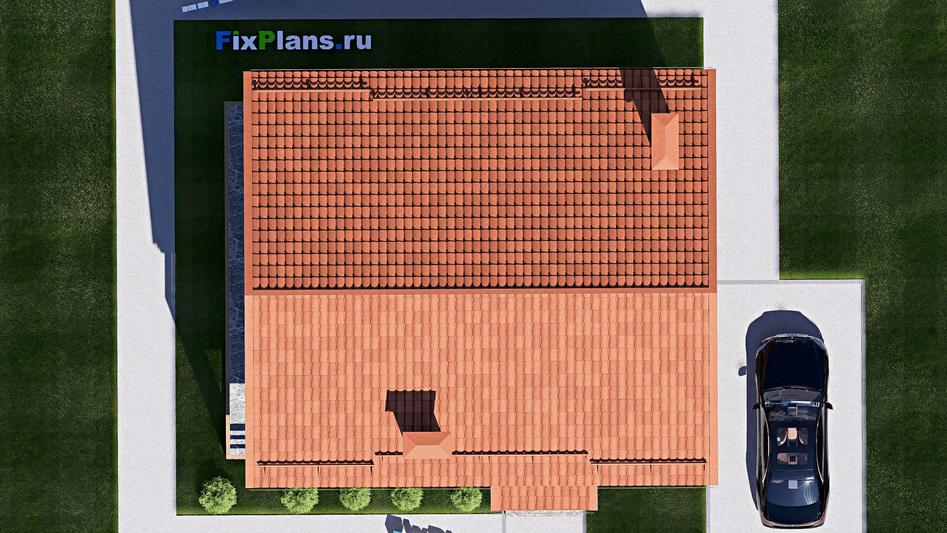 F-17387 - Проект дома с мансардой 11 на 12, площадью 170 м² с террасой, балконом и 3 спальнями