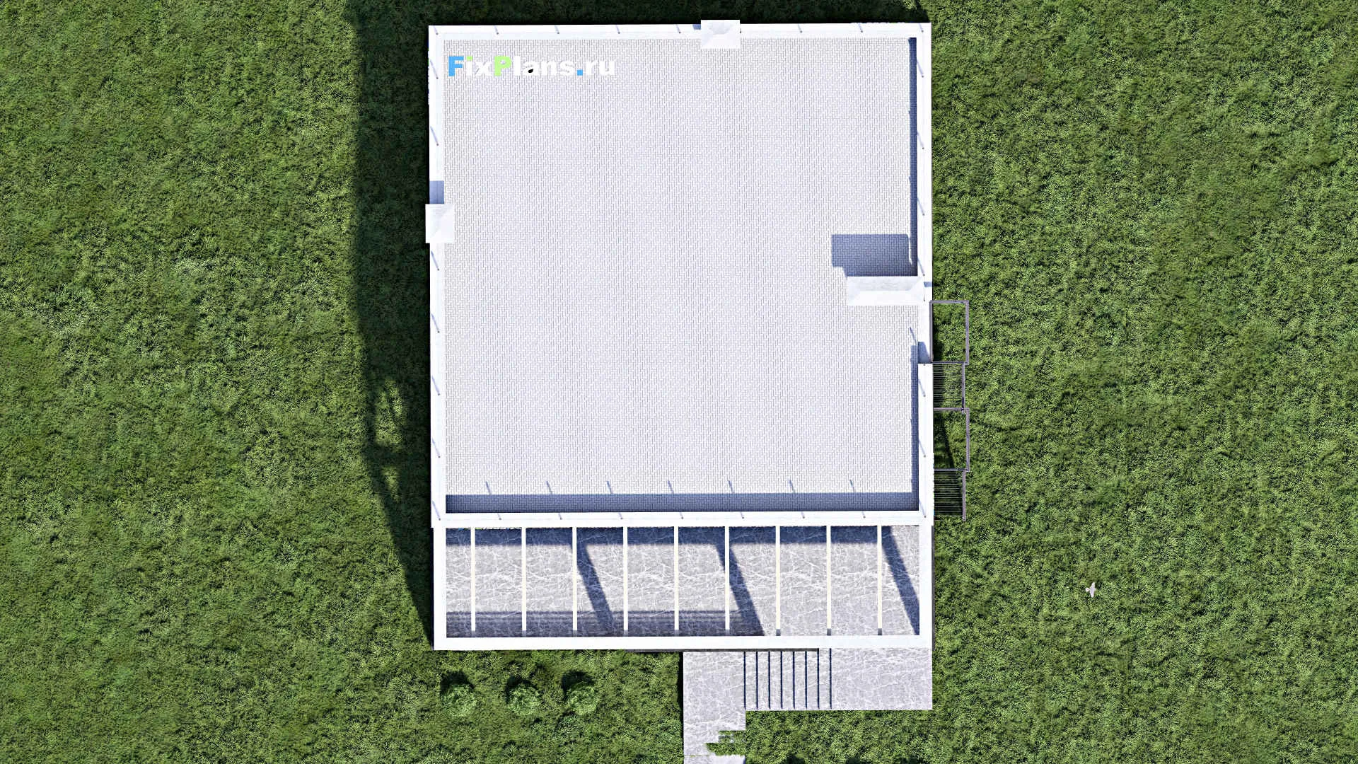 F-13265 - Проект одноэтажного дома 13 на 16, площадью 160 м² с террасой и 3 спальнями