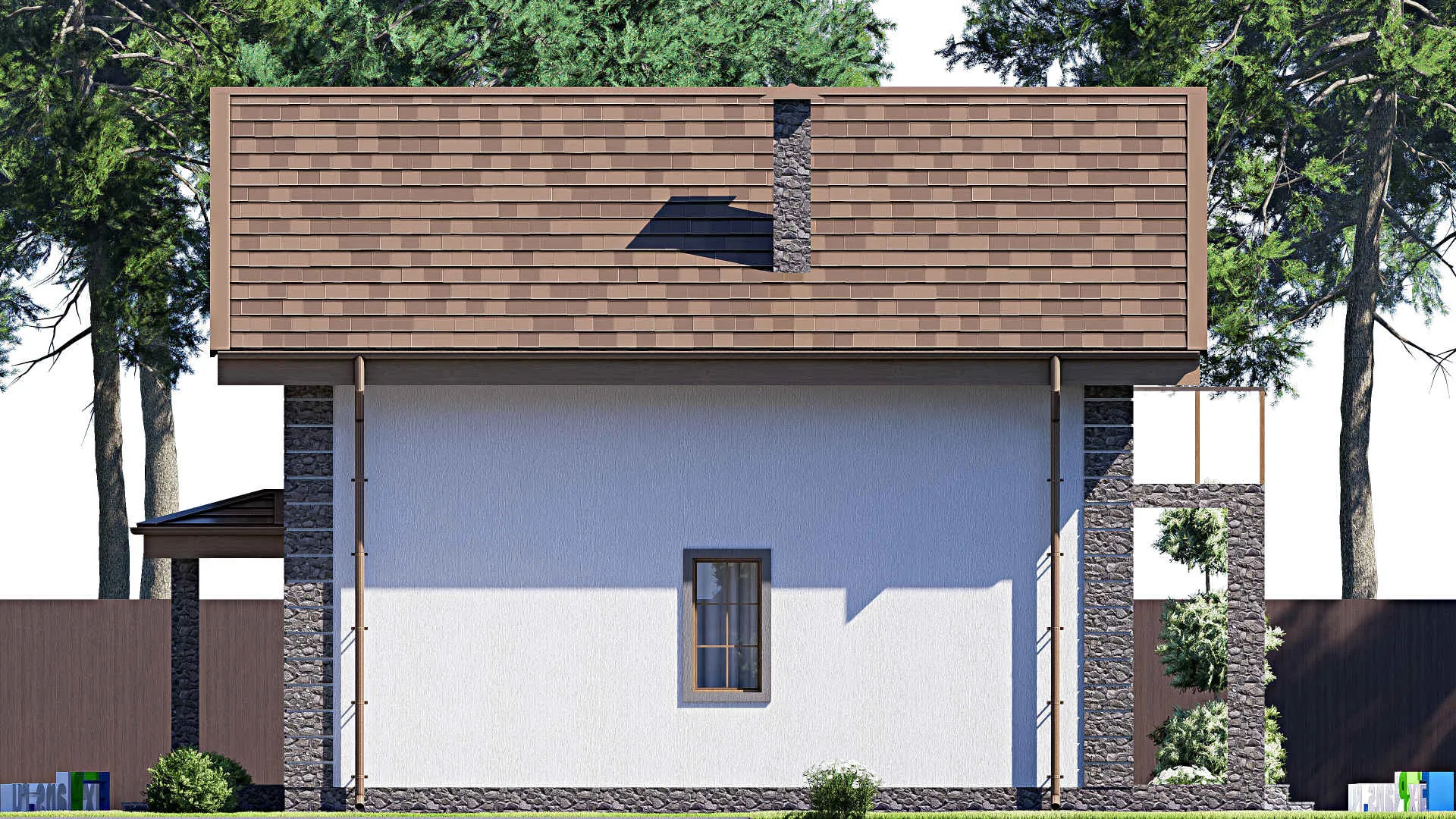 F-18431 - Планы дома с мансардой 9 на 12, площадью 100 м² с террасой, балконом и 4 спальнями