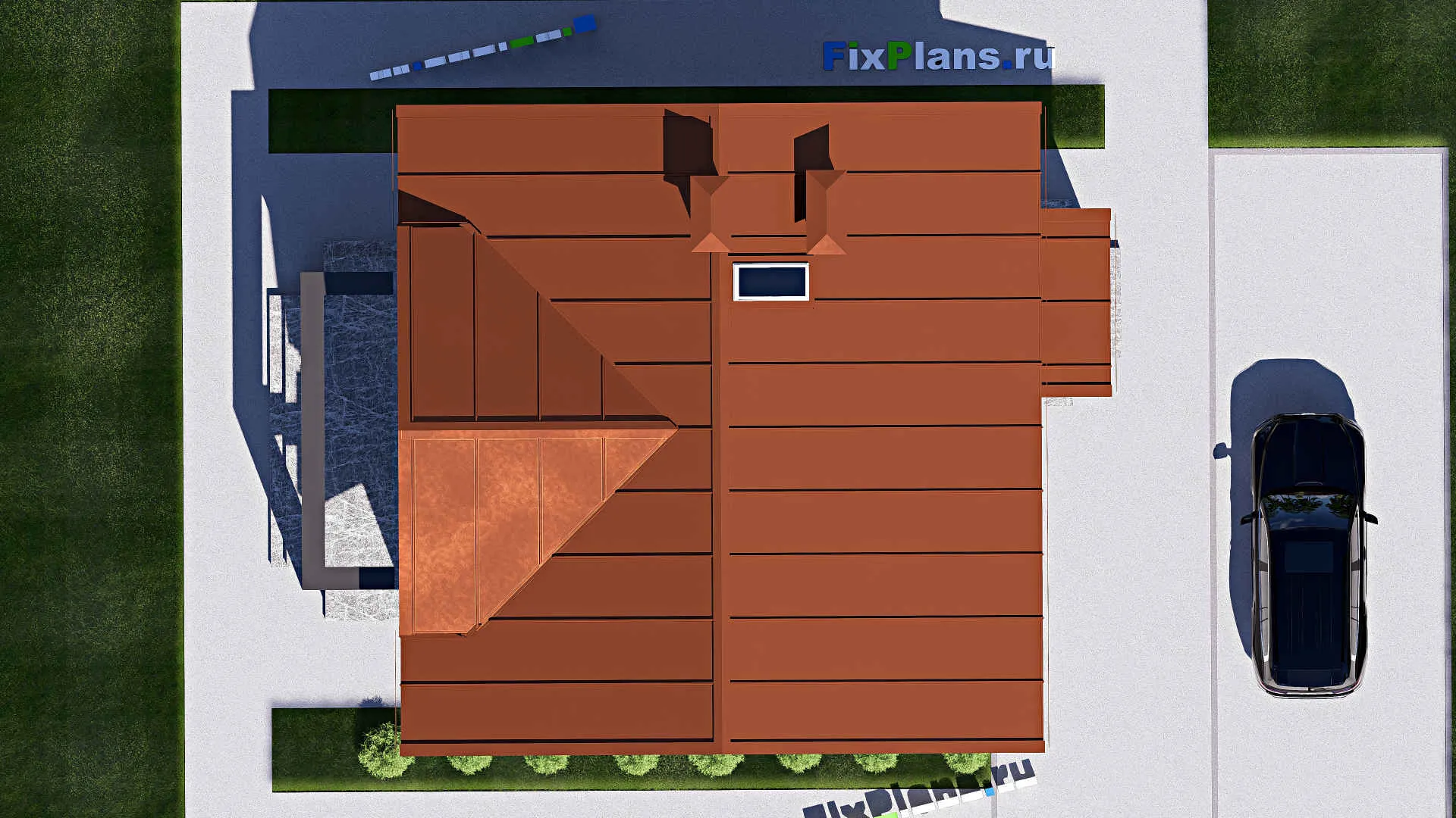 F-19502 - Проект дома с мансардой 10 на 14, площадью 160 м² с террасой, балконом и 4 спальнями