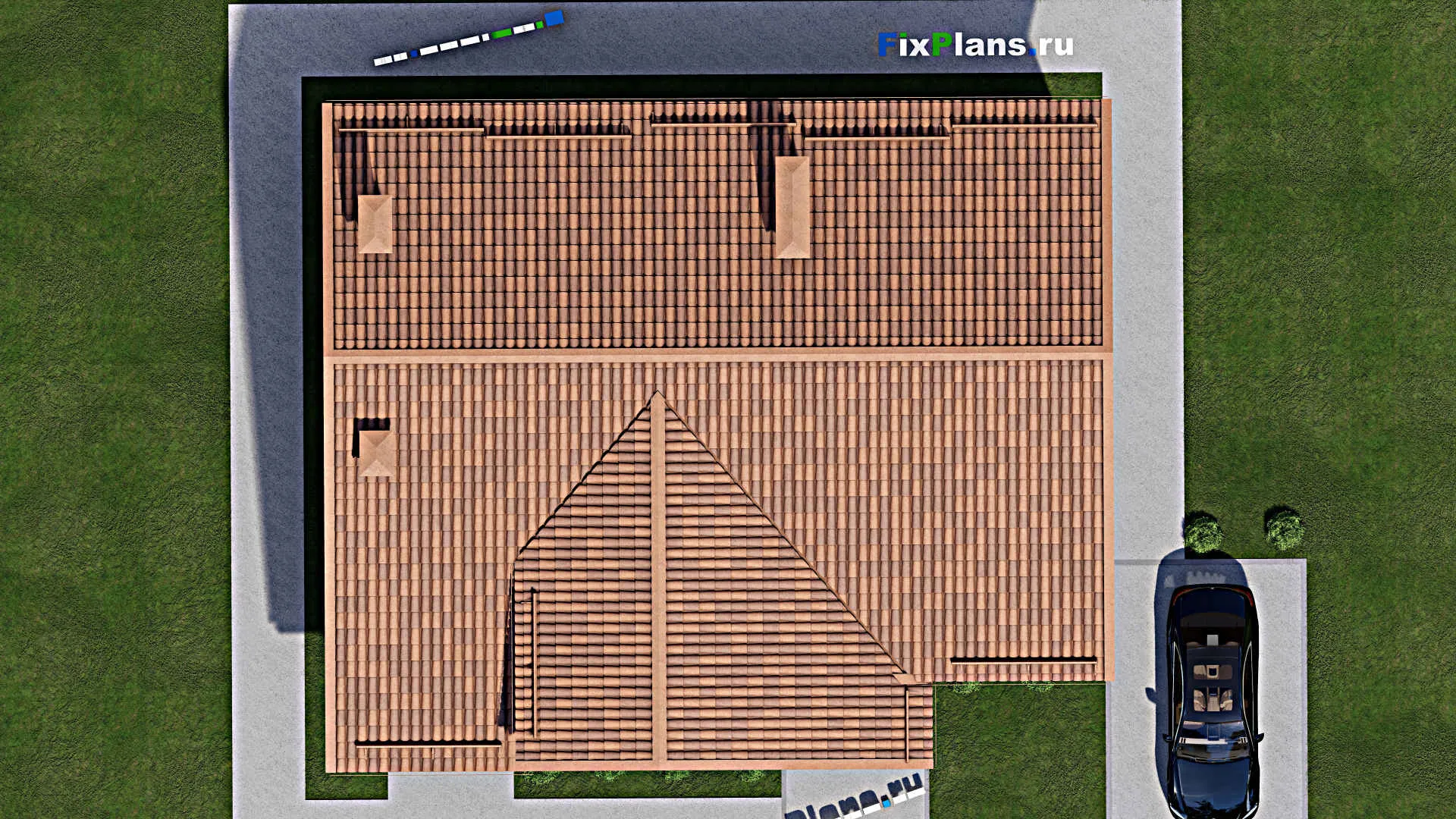 F-10331 - Проект одноэтажного дома 13 на 15, площадью 140 м² с 3 спальнями