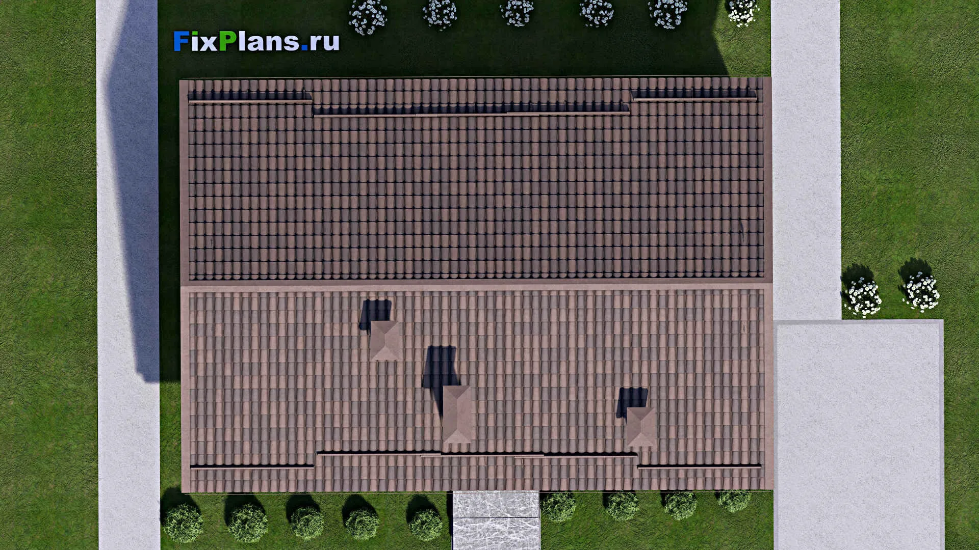 F-12725 - Проект одноэтажного дома 10 на 13, площадью 90 м² с 3 спальнями