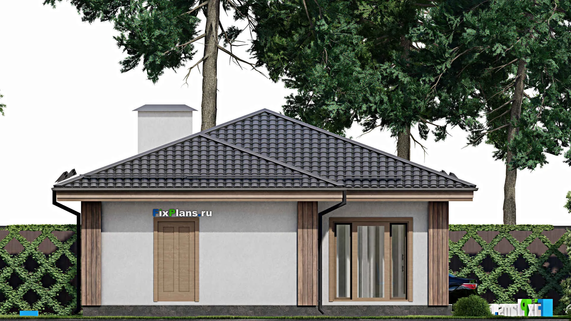 F-10502 - Проект одноэтажного дома 10 на 18, площадью 120 м² с 1 спальнями