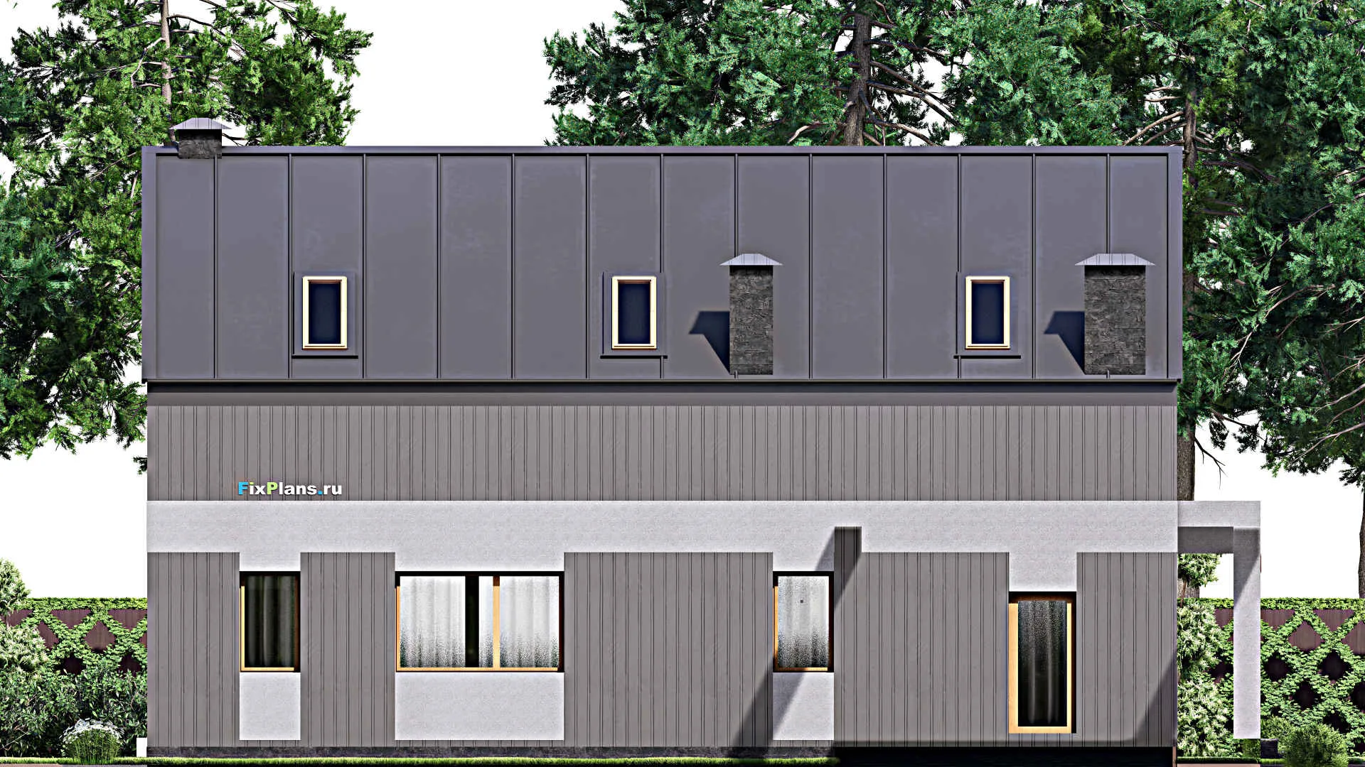 F-16514 - Проект дома с мансардой 17 на 28, площадью 410 м² с 6 спальнями