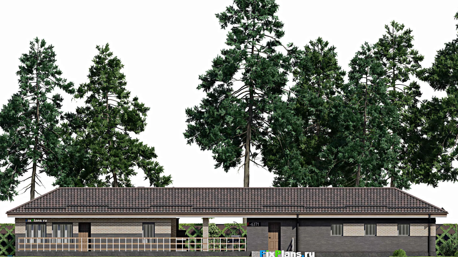 F-6371 - Проект бани 8 на 31, площадью 170 м² с терассой, бассейном, беседкой и санузлом