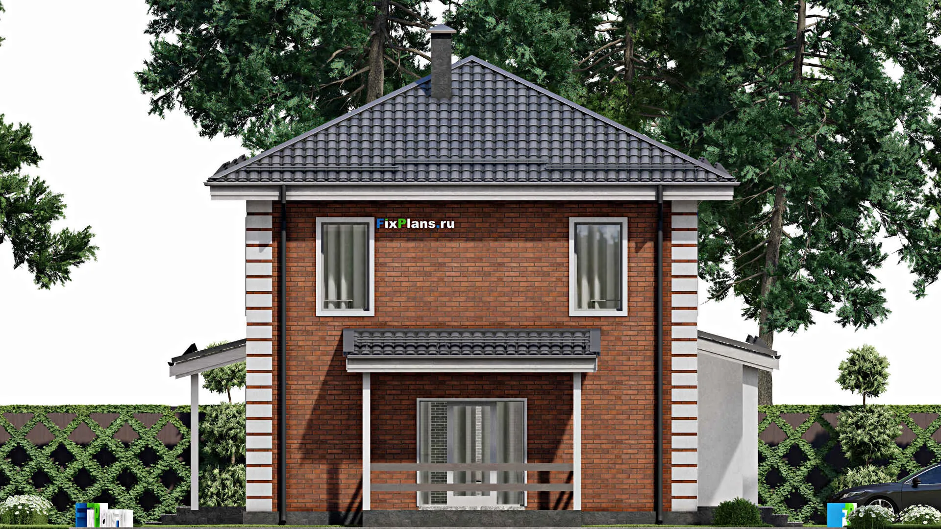 F-6911 - Проект двухэтажного дома 12 на 24, площадью 290 м² с 6 спальнями