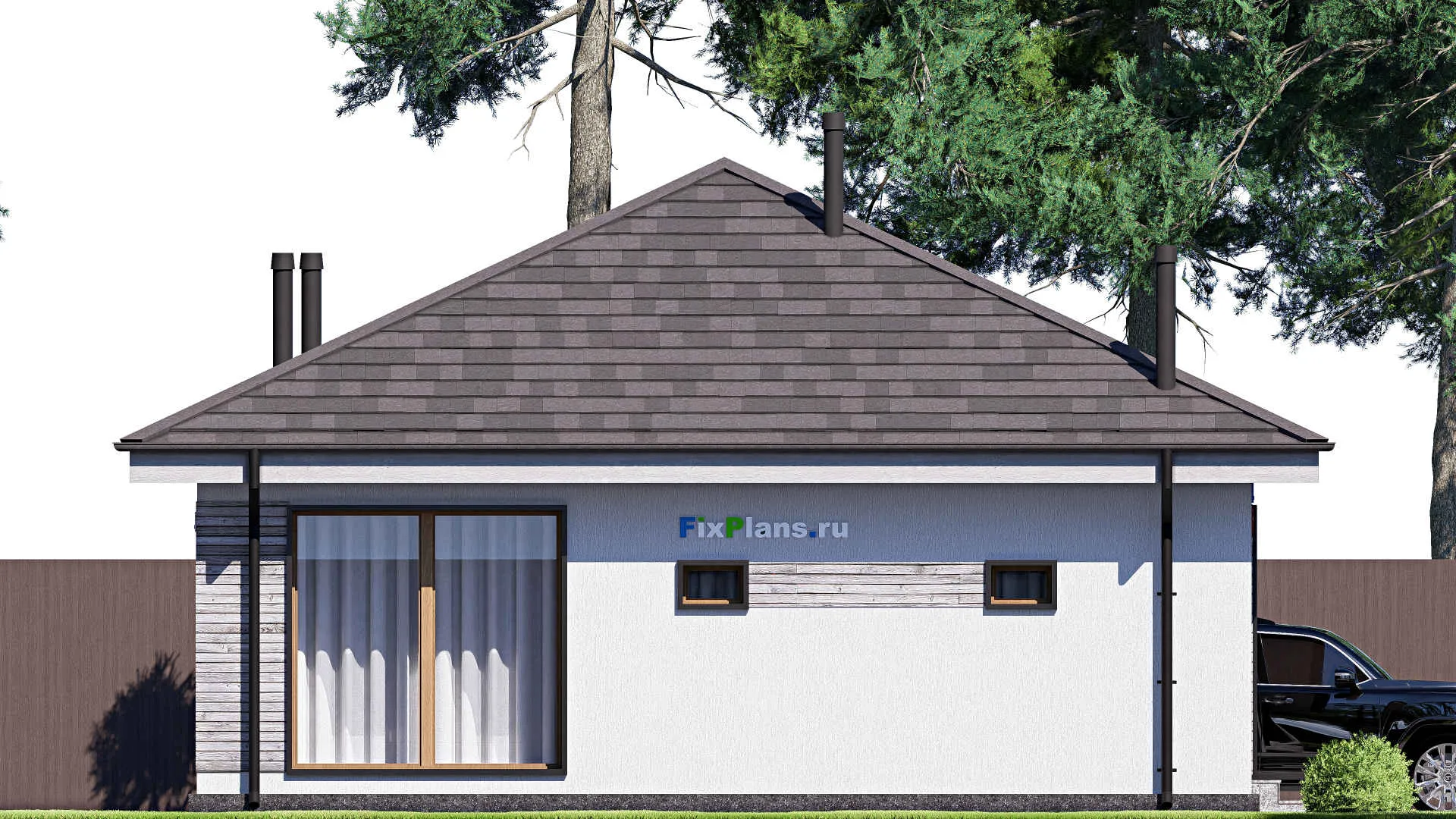 F-20285 - Проект одноэтажного дома 10 на 11, площадью 80 м² с 2 спальнями