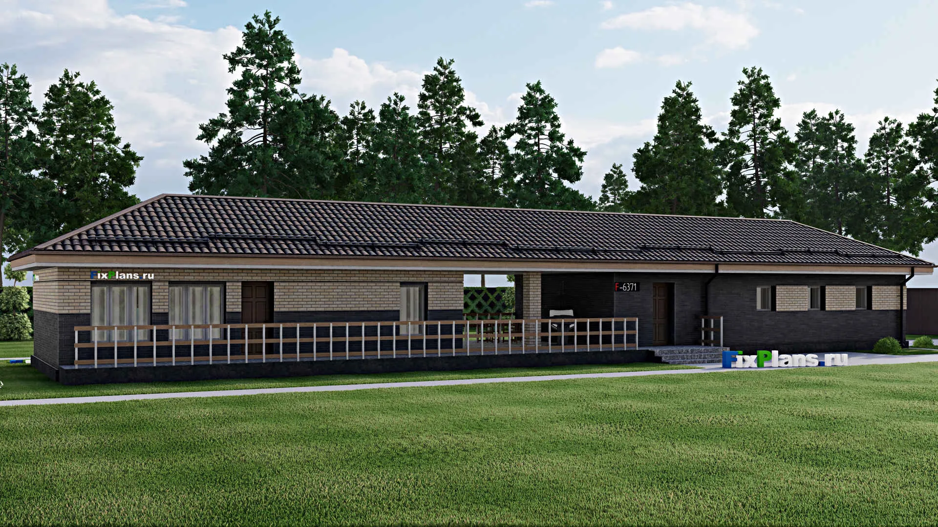 F-6371 - Проект бани 8 на 31, площадью 170 м² с терассой, бассейном, беседкой и санузлом