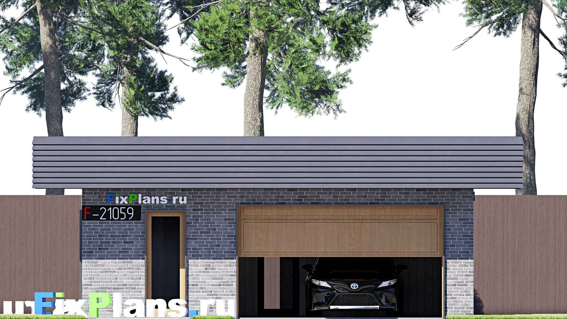 F-21059 - Проект гаража 8 на 9, площадью 60 м² на 2 машиноместа