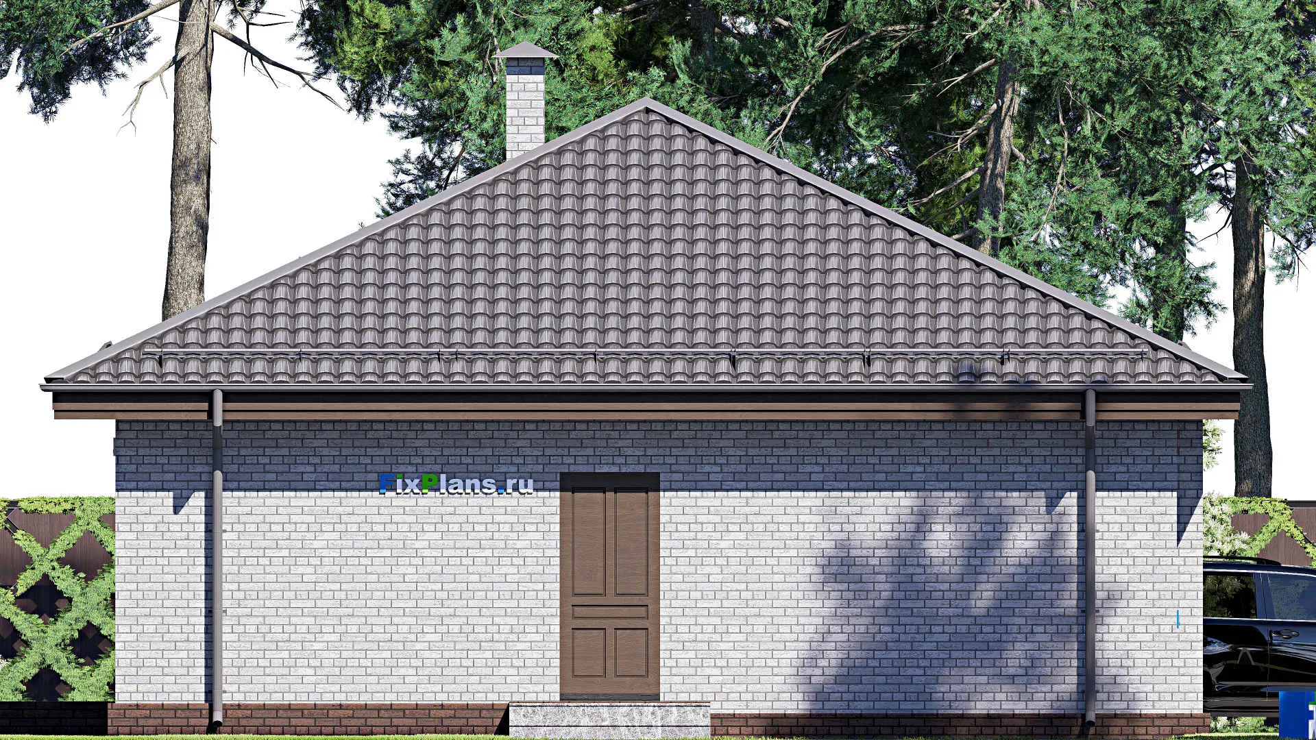 F-18305 - Проект одноэтажного дома 13 на 16, площадью 130 м² с 3 спальнями